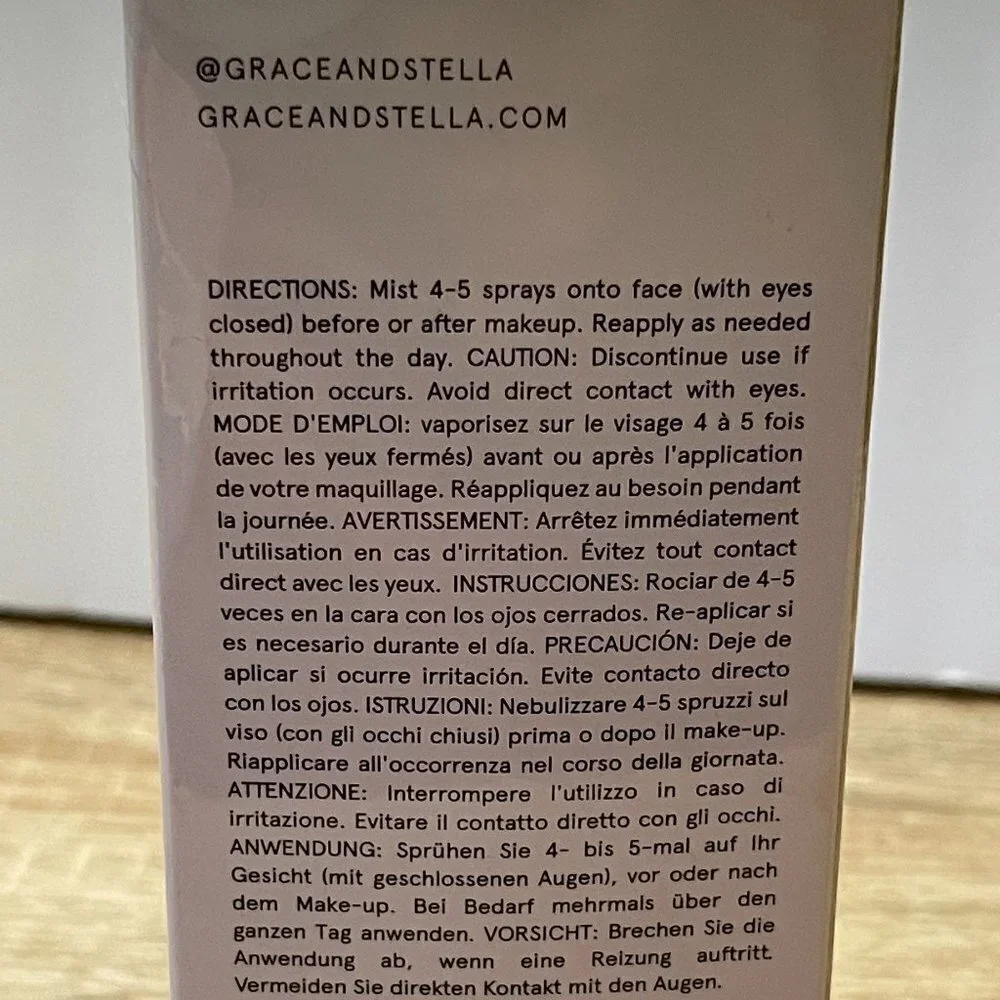Grace & Stella BNIB Sealed Spray All Day Rose Water Facial Spray Mist 240ml